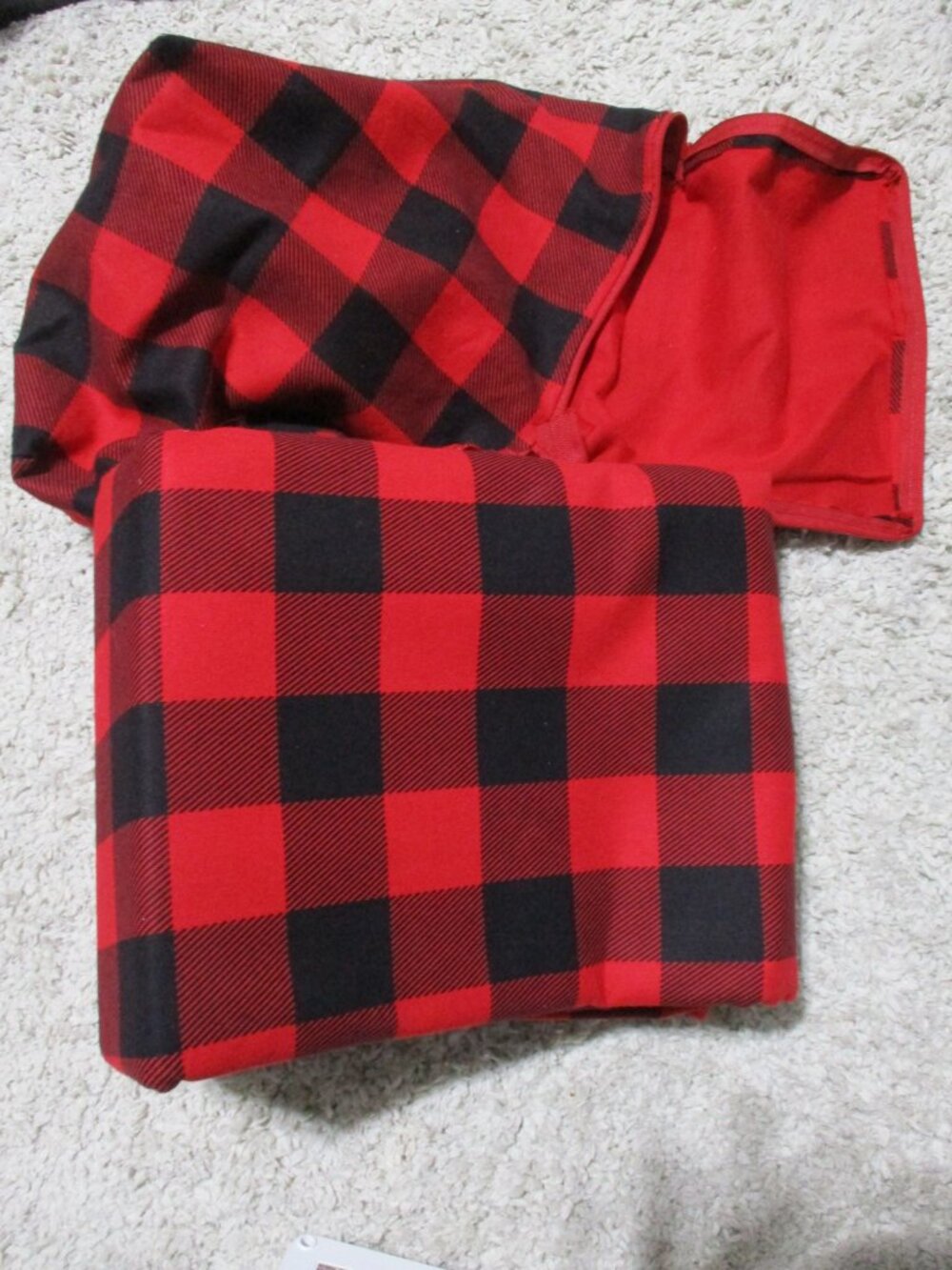 Mainstays Flat Sheet Queen Size Buffalo Plaid Christmas Rustic Black, Red cotton